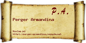 Perger Armandina névjegykártya